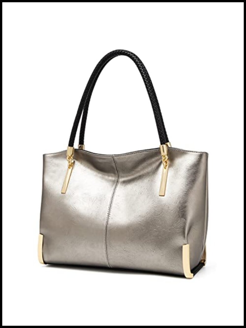 Large Leather Tote Handbag Women's Top-Handle Shoulder Bag Minimalist Work Purse